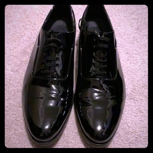 SUITSUPPLY Black Patent Lace Up Tuxedo Shoes